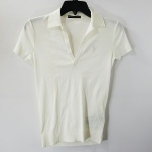 Ralph Lauren White V-neck Polo Top